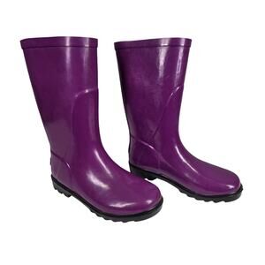 COLUMBIA CHILDREN’S DOWNPOUR RAIN BOOTS PLUM BLACK PURPLE - US SIZE 2
